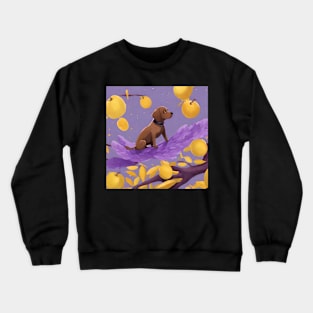 Dog and Yellow fruits Crewneck Sweatshirt